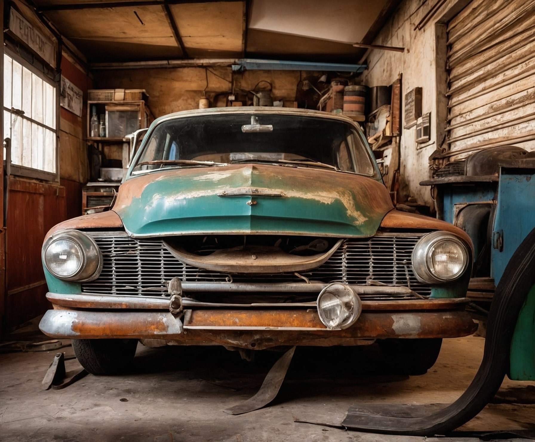 Restauración de motor en coche clásico